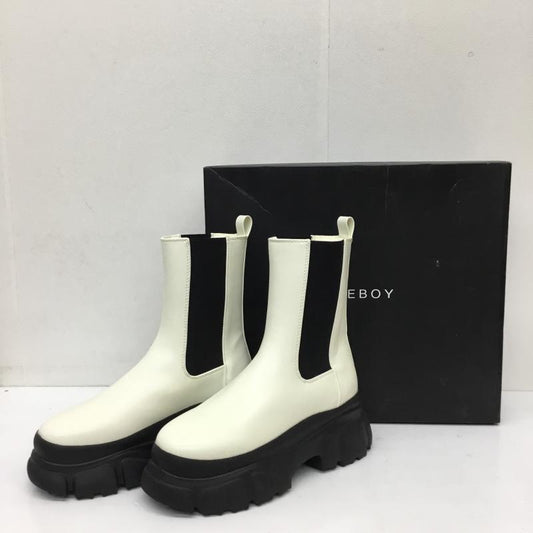 ページボーイ PAGEBOY ブーツ ショートブーツ M 無地 白 / ホワイト / X 黒 / ブラック /  レディース USED 古着 中古 10143171