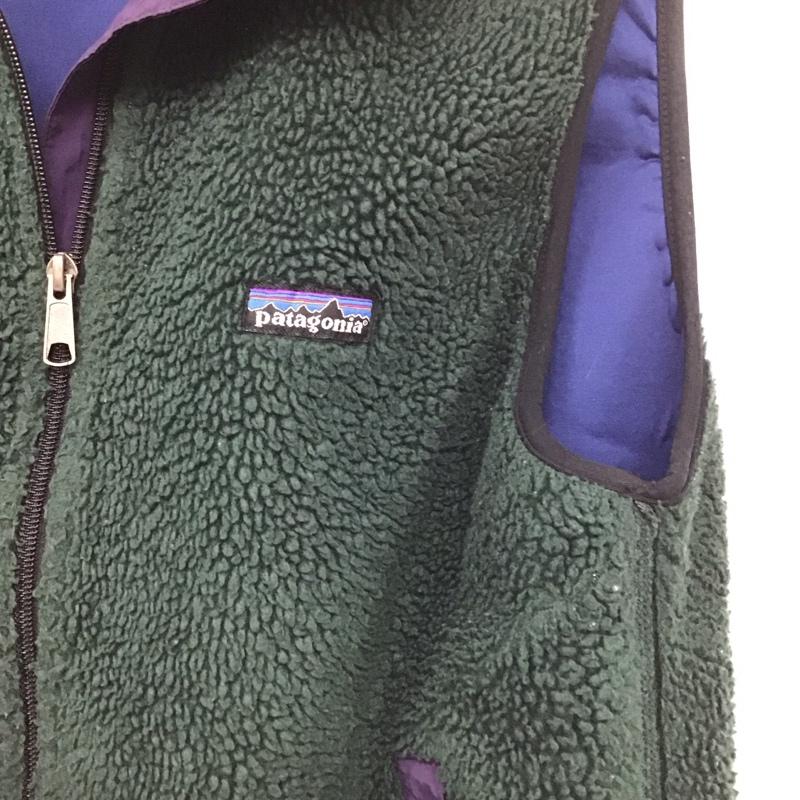 パタゴニア patagonia ベスト ベスト ジップアップフリースベスト スタンドネック アウター L ロゴ、文字 緑 / グリーン /  メンズ USED 古着 中古 10143172