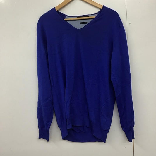 ザラメン ZARA MAN ニット、セーター 長袖 長袖ニットカットソー Vネック セーター 42 無地 青 / ブルー /  メンズ USED 古着 中古 10143174