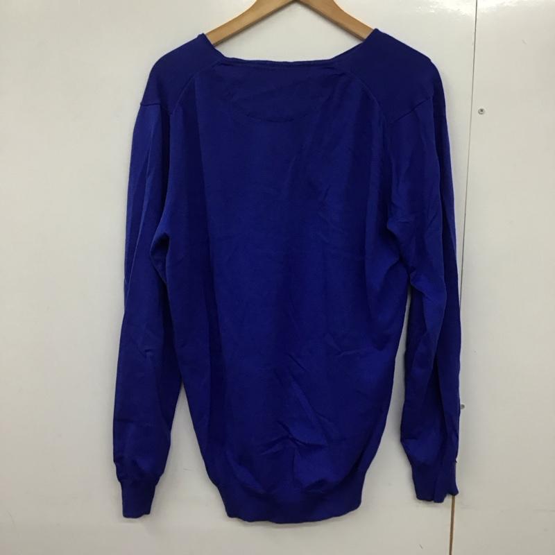 ザラメン ZARA MAN ニット、セーター 長袖 長袖ニットカットソー Vネック セーター 42 無地 青 / ブルー /  メンズ USED 古着 中古 10143174