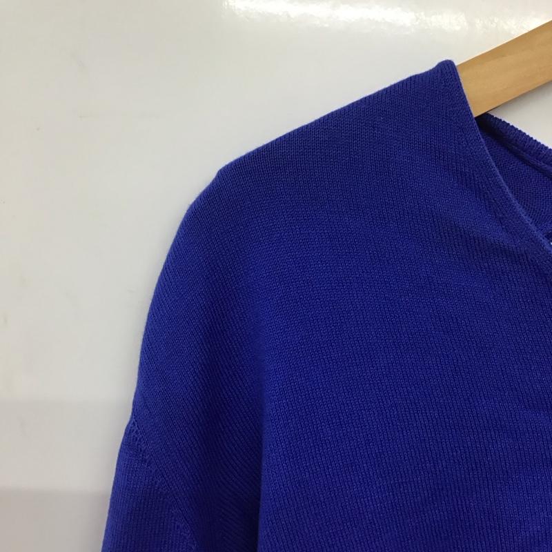 ザラメン ZARA MAN ニット、セーター 長袖 長袖ニットカットソー Vネック セーター 42 無地 青 / ブルー /  メンズ USED 古着 中古 10143174