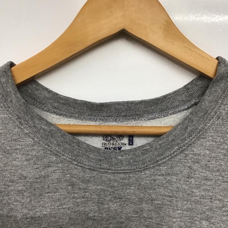 フルーツオブザルーム FRUIT OF THE LOOM トレーナー 長袖 長袖トレーナー スウェット クルーネック プルオーバー L ロゴ、文字 灰 / グレー /  メンズ USED 古着 中古 10143176