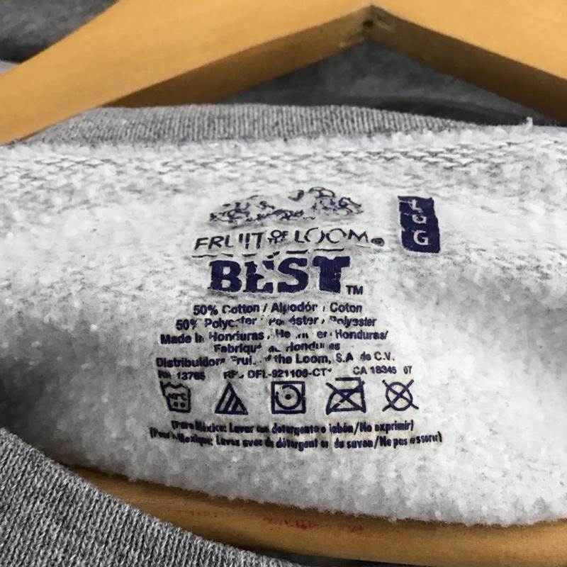 フルーツオブザルーム FRUIT OF THE LOOM トレーナー 長袖 長袖トレーナー スウェット クルーネック プルオーバー L ロゴ、文字 灰 / グレー /  メンズ USED 古着 中古 10143176