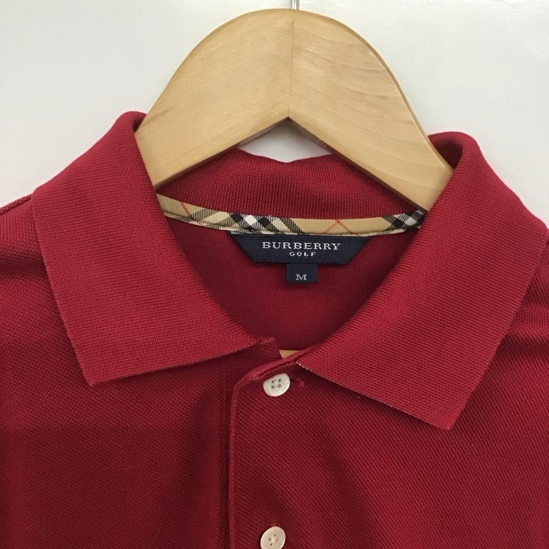 バーバリーゴルフ BURBERRY GOLF ポロシャツ 長袖 長袖ポロシャツ 長袖カットソー カラーシャツ M 無地 えんじ / ワインレッド /  メンズ USED 古着 中古 10143183