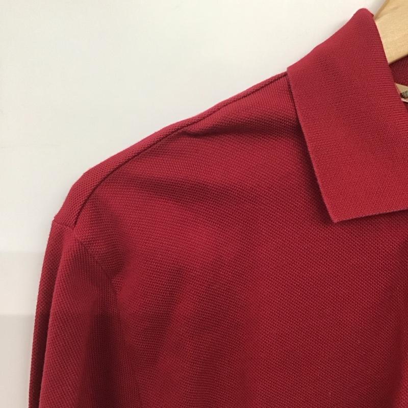 バーバリーゴルフ BURBERRY GOLF ポロシャツ 長袖 長袖ポロシャツ 長袖カットソー カラーシャツ M 無地 えんじ / ワインレッド /  メンズ USED 古着 中古 10143183