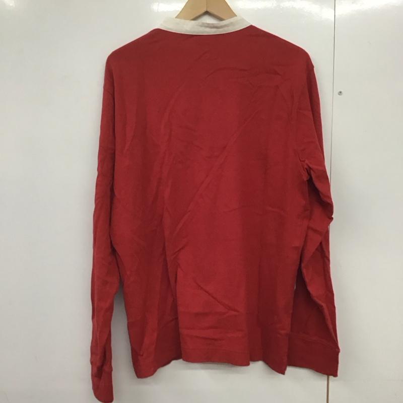 エディーバウアー Eddie Bauer カットソー 長袖 長袖カットソー ヘンリーネック ノーカラーシャツ M 無地 赤 / レッド /  メンズ USED 古着 中古 10143187