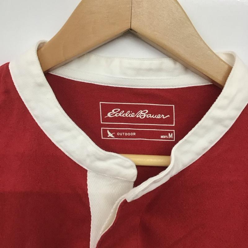 エディーバウアー Eddie Bauer カットソー 長袖 長袖カットソー ヘンリーネック ノーカラーシャツ M 無地 赤 / レッド /  メンズ USED 古着 中古 10143187