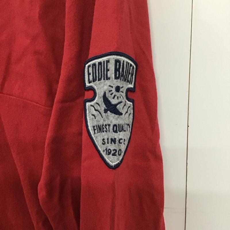 エディーバウアー Eddie Bauer カットソー 長袖 長袖カットソー ヘンリーネック ノーカラーシャツ M 無地 赤 / レッド /  メンズ USED 古着 中古 10143187
