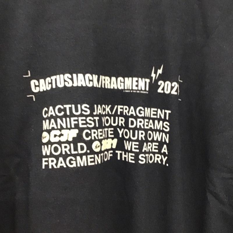 カクタスジャック Cactus Jack カットソー 長袖 長袖カットソー プリントカットソー クルーネック XL ロゴ、文字 黒 / ブラック /  メンズ USED 古着 中古 10143188