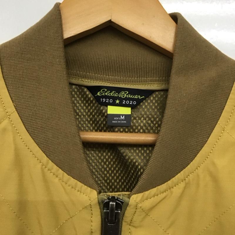 エディーバウアー Eddie Bauer ジャケット、上着 ジャケット、ブレザー ジップアップジャケット アウター ノーカラージャケット M ロゴ、文字 黄 / イエロー /  メンズ USED 古着 中古 10143205
