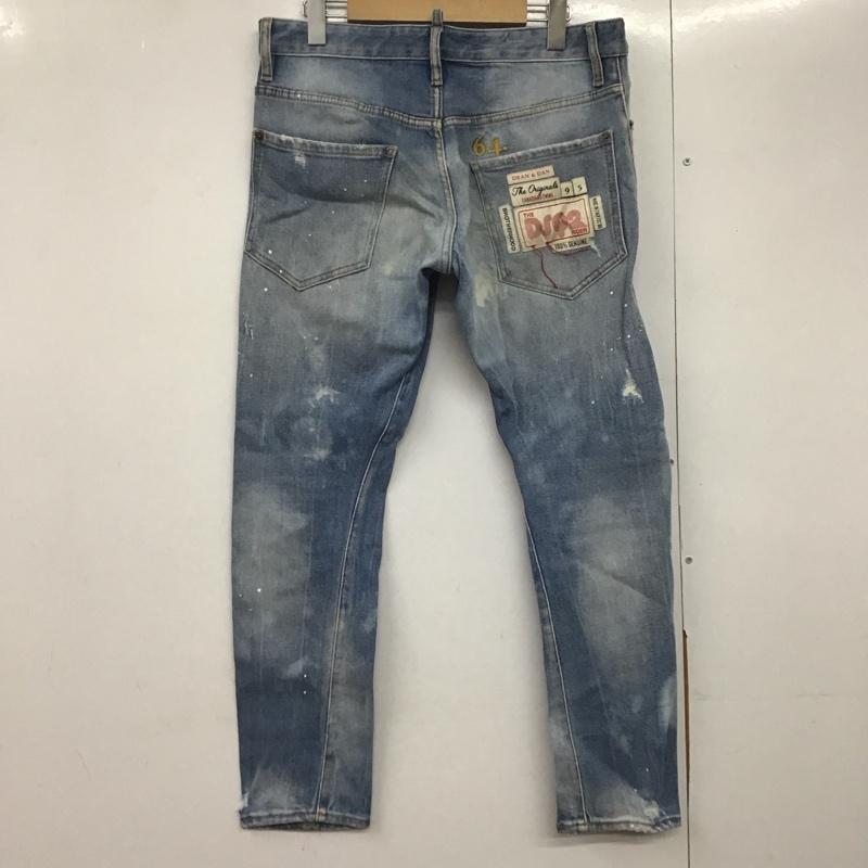 ディースクエアード DSQUARED2 パンツ デニム、ジーンズ デニムパンツ スリムパンツ カジュアルパンツ ストレッチパンツ 48インチ ダメージ加工 インディゴ / インディゴ /  メンズ USED 古着 中古 10143220