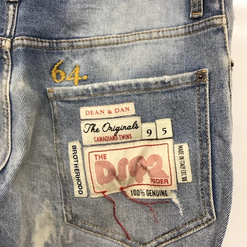 ディースクエアード DSQUARED2 パンツ デニム、ジーンズ デニムパンツ スリムパンツ カジュアルパンツ ストレッチパンツ 48インチ ダメージ加工 インディゴ / インディゴ /  メンズ USED 古着 中古 10143220