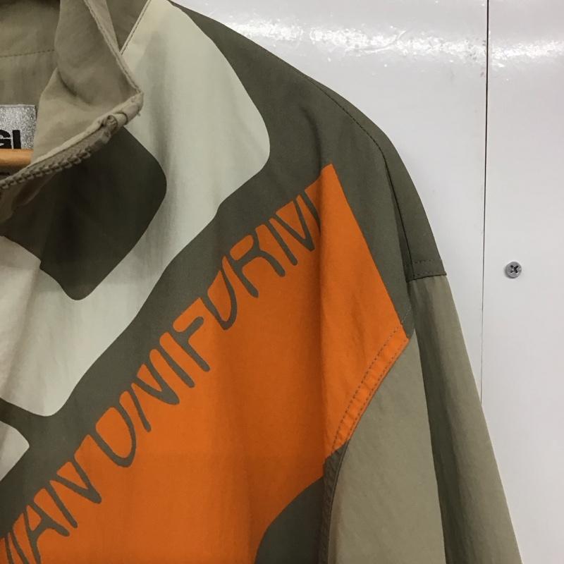 ザラ ZARA ジャケット、上着 ジャンパー、ブルゾン ナイロンジャケット ジップアップネック アウター プルオーバー L ロゴ、文字 ベージュ / ベージュ /  メンズ USED 古着 中古 10143238