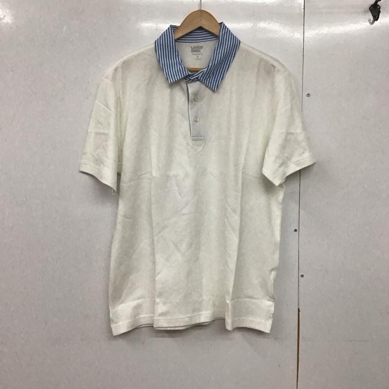 ランズエンド LANDS END ポロシャツ 半袖 半袖ポロシャツ カラーシャツ 半袖カットソー XL 無地 白 / ホワイト /  メンズ USED 古着 中古 10143252