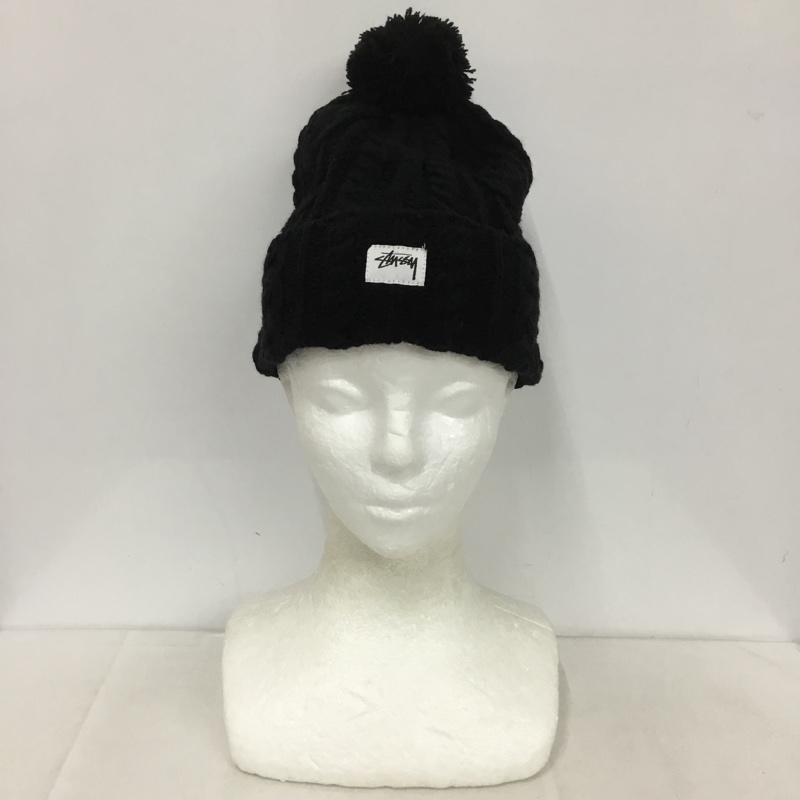 ステューシー STUSSY 帽子 ニット帽 ロゴ、文字 黒 / ブラック /  メンズ USED 古着 中古 10143304