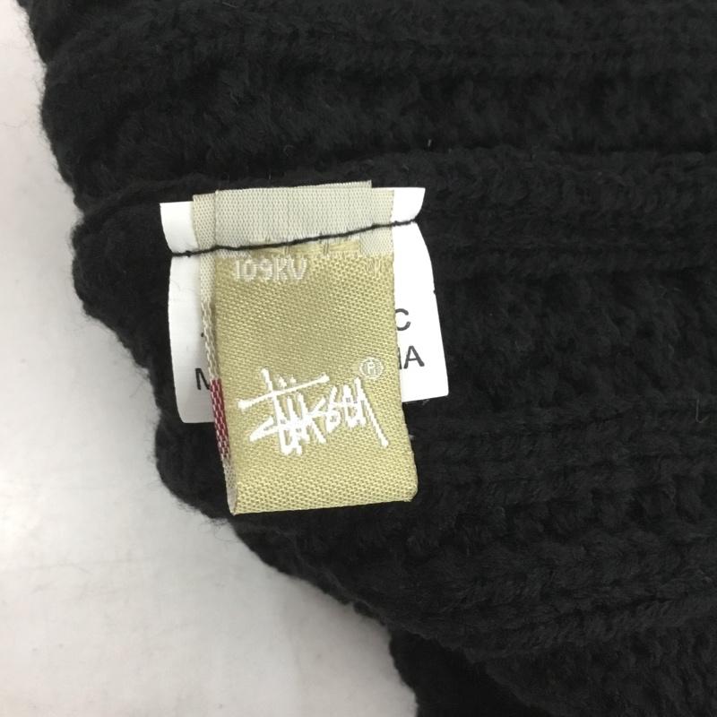 ステューシー STUSSY 帽子 ニット帽 ロゴ、文字 黒 / ブラック /  メンズ USED 古着 中古 10143304