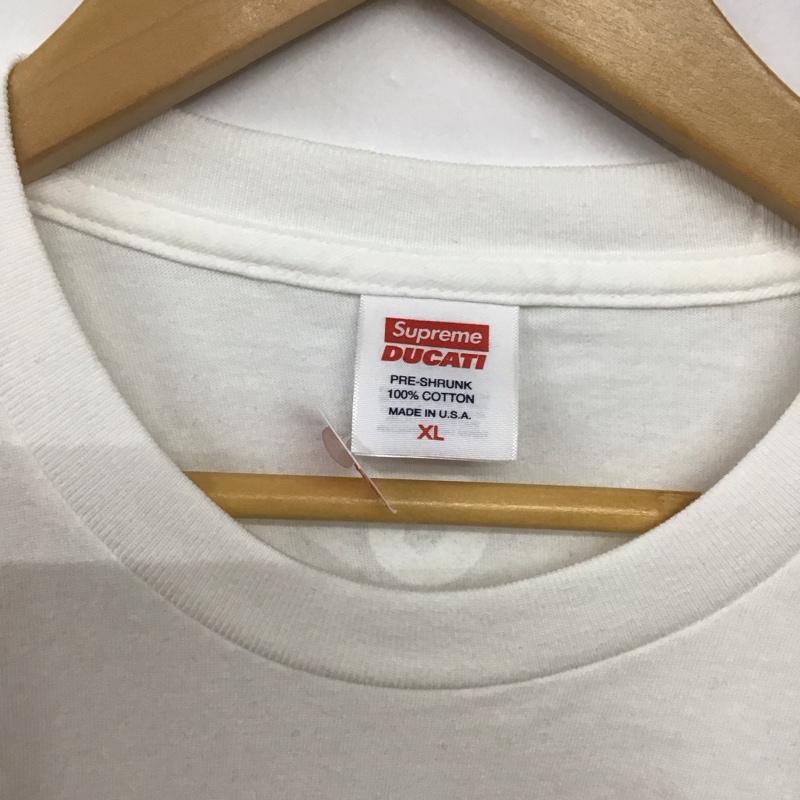 シュプリーム Supreme Tシャツ 半袖 Ducati Bike Tee XL プリント 白 / ホワイト /  メンズ USED 古着 中古 10143341