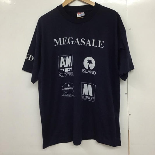 ヘインズ HANES Tシャツ 半袖 XL プリント 紺 / ネイビー /  メンズ USED 古着 中古 10143342