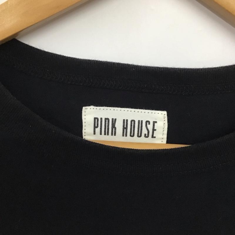 ピンクハウス PINK HOUSE Tシャツ 長袖 M ロゴ、文字 X プリント 黒 / ブラック /  レディース USED 古着 中古 10143372