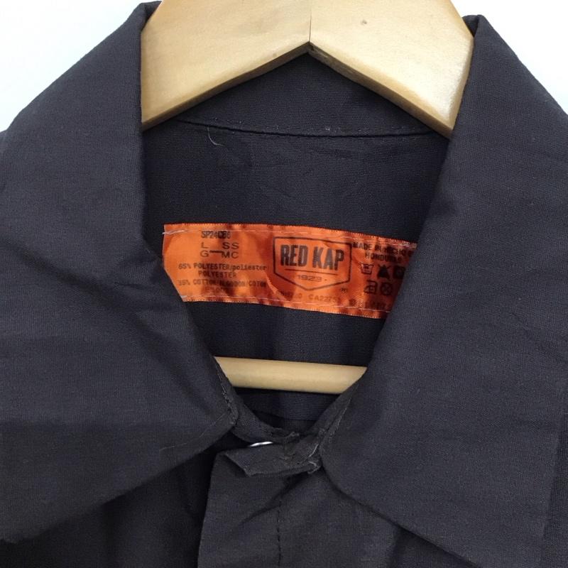 レッドキャップ RED KAP シャツ、ブラウス 半袖 半袖シャツ カジュアルシャツ ポケットシャツ ワークシャツ L ロゴ、文字 茶 / ブラウン /  メンズ USED 古着 中古 10143391