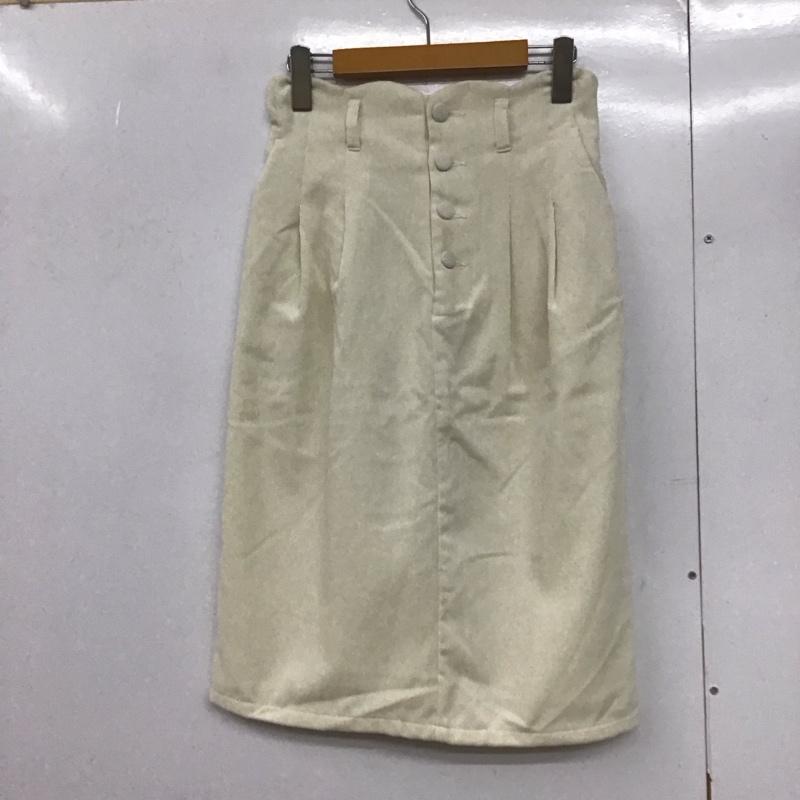 ミスティウーマン mysty woman スカート ひざ丈スカート S 無地 オフホワイト / オフホワイト /  レディース USED 古着 中古 10143393