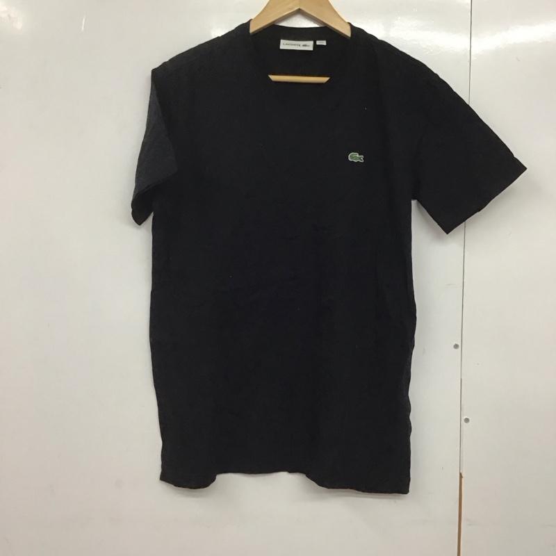 ラコステ LACOSTE Tシャツ 半袖 半袖カットソー プリントTシャツ Vネックカットソー 4 ロゴ、文字 黒 / ブラック /  メンズ USED 古着 中古 10143417