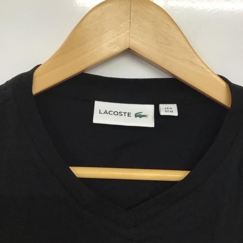 ラコステ LACOSTE Tシャツ 半袖 半袖カットソー プリントTシャツ Vネックカットソー 4 ロゴ、文字 黒 / ブラック /  メンズ USED 古着 中古 10143417