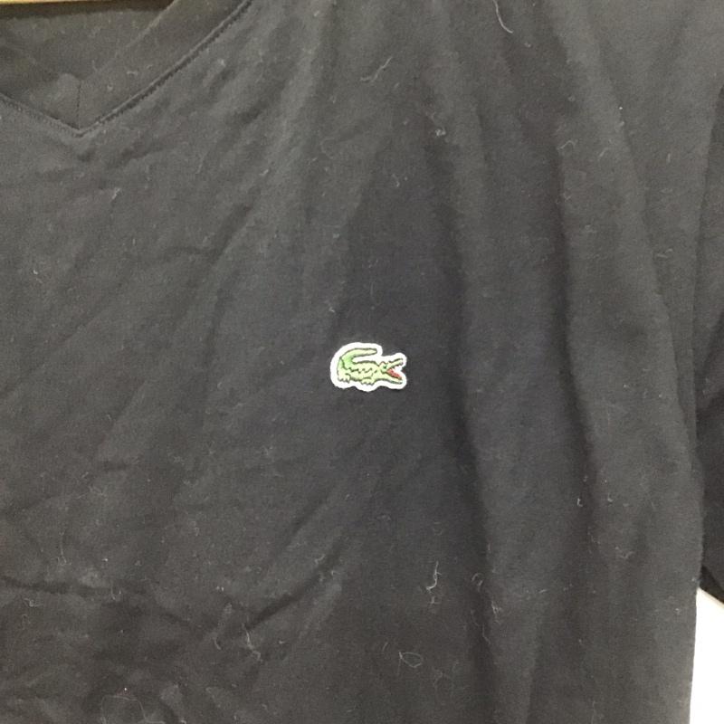 ラコステ LACOSTE Tシャツ 半袖 半袖カットソー プリントTシャツ Vネックカットソー 4 ロゴ、文字 黒 / ブラック /  メンズ USED 古着 中古 10143417