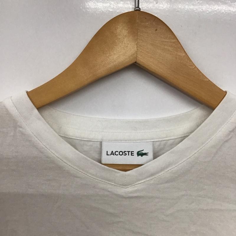 ラコステ LACOSTE Tシャツ 半袖 半袖カットソー プリントTシャツ Vネックカットソー 2 ロゴ、文字 白 / ホワイト /  メンズ USED 古着 中古 10143418