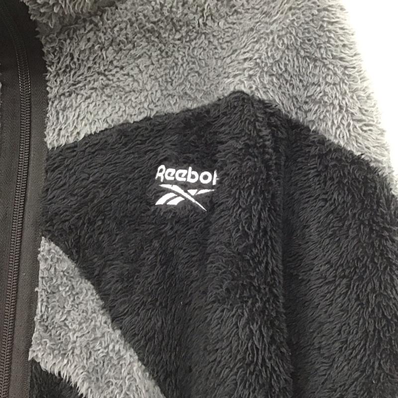 リーボック Reebok ジャケット、上着 ジャケット、ブレザー gv3485 フリースジャケット ジップアップジャケット 0 ロゴ、文字 黒 / ブラック / X 灰 / グレー /  メンズ USED 古着 中古 10143431