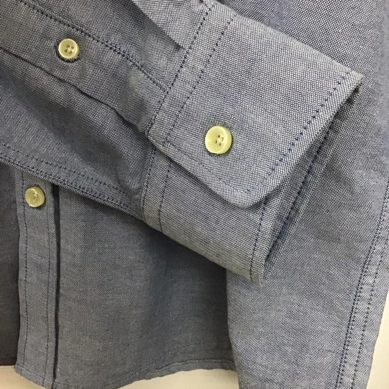 ギャングスタービル GANGSTERVILLE シャツ、ブラウス 長袖 長袖シャツ 刺繍シャツ カラーシャツ M ロゴ、文字 水色 / ライトブルー /  メンズ USED 古着 中古 10143450