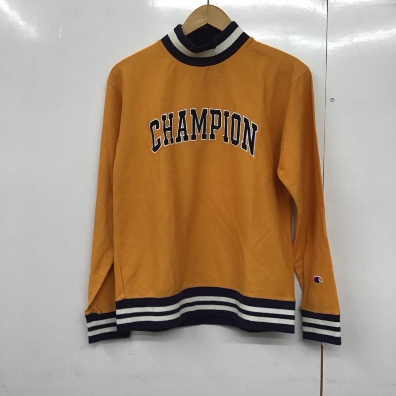 チャンピオン Champion トレーナー 長袖 長袖トレーナー スウェット クルーネック プルオーバー M ロゴ、文字 橙 / オレンジ /  メンズ USED 古着 中古 10143482