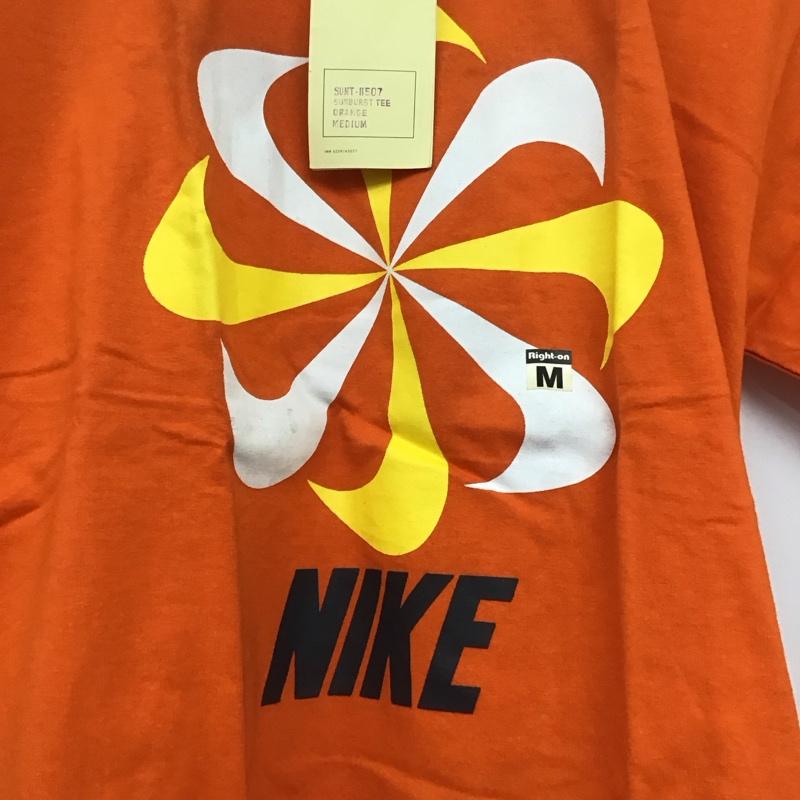 ナイキ NIKE Tシャツ 半袖 半袖カットソー プリントTシャツ クルーネックカットソー 90s M プリント 橙 / オレンジ /  メンズ USED 古着 中古 10143487