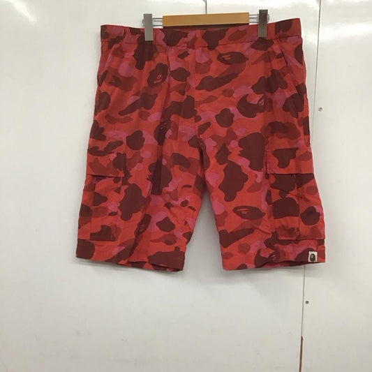 アベイシングエイプ A BATHING APE パンツ ショートパンツ ハーフパンツ ショートパンツ カジュアルパンツ M プリント 赤 / レッド /  メンズ USED 古着 中古 10143499