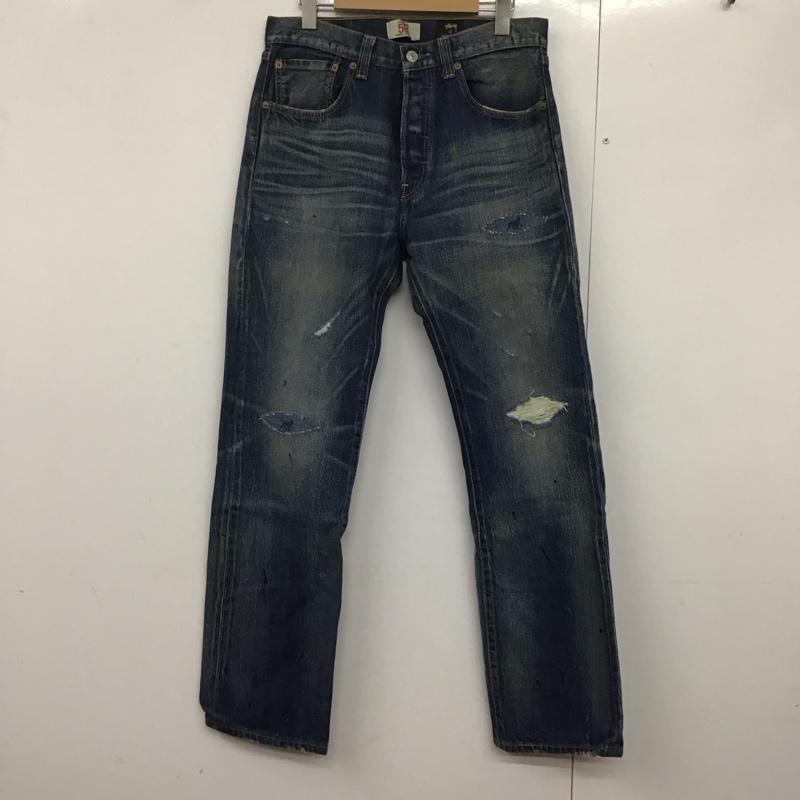 リーバイストラウスアンドコー Levi Strauss & co. パンツ デニム、ジーンズ デニムパンツ ワイドパンツ カジュアルパンツ stussy コラボ 30th 32インチ ダメージ加工 インディゴ / インディゴ /  メンズ USED 古着 中古 10143514