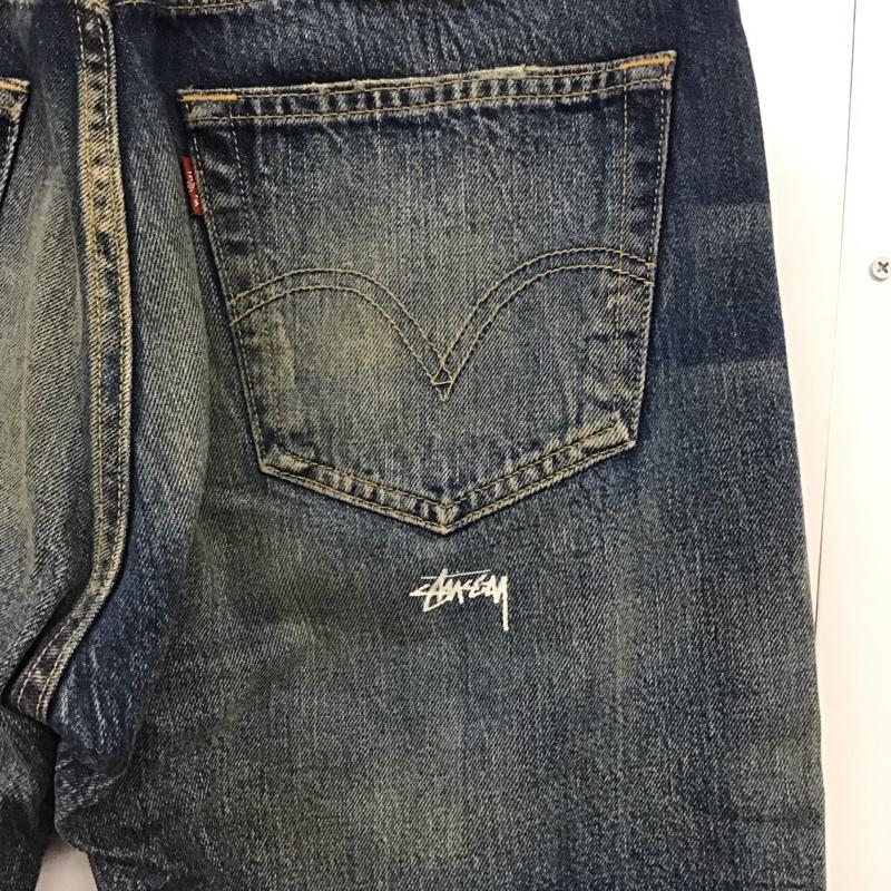リーバイストラウスアンドコー Levi Strauss & co. パンツ デニム、ジーンズ デニムパンツ ワイドパンツ カジュアルパンツ stussy コラボ 30th 32インチ ダメージ加工 インディゴ / インディゴ /  メンズ USED 古着 中古 10143514