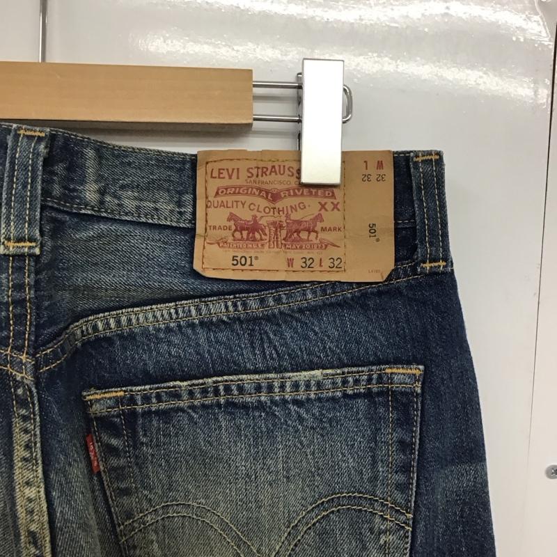 リーバイストラウスアンドコー Levi Strauss & co. パンツ デニム、ジーンズ デニムパンツ ワイドパンツ カジュアルパンツ stussy コラボ 30th 32インチ ダメージ加工 インディゴ / インディゴ /  メンズ USED 古着 中古 10143514