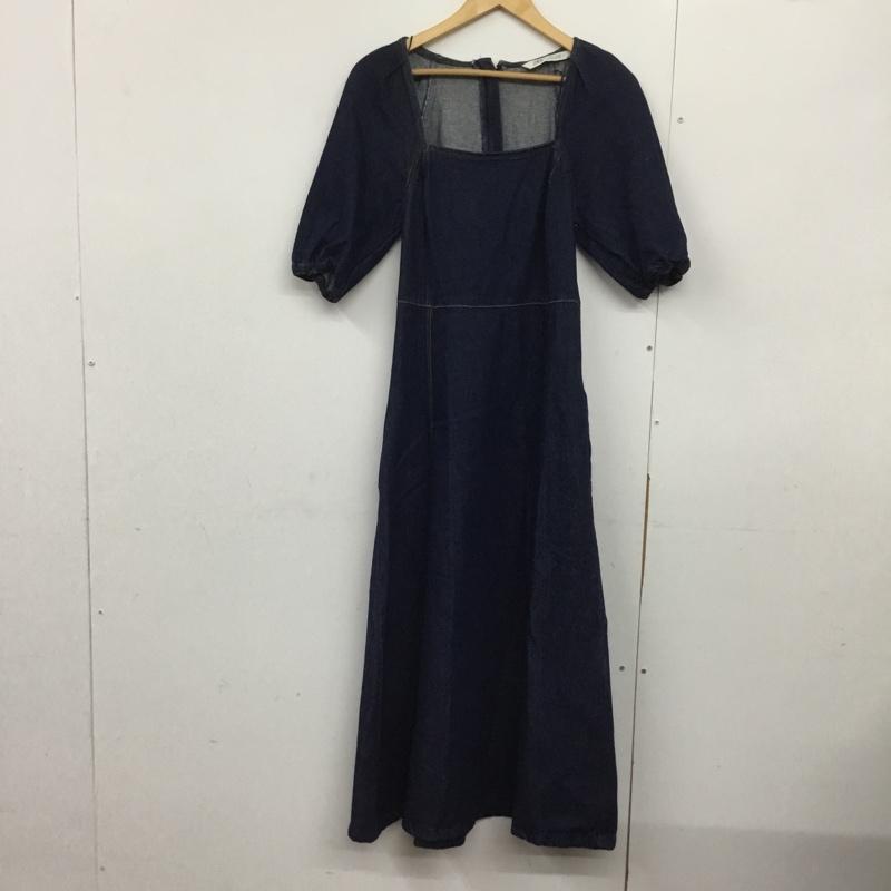 ザラ ZARA ワンピース ロングスカート デニムワンピース ロングワンピース 半袖ワンピース S 無地 インディゴ / インディゴ /  レディース USED 古着 中古 10143593
