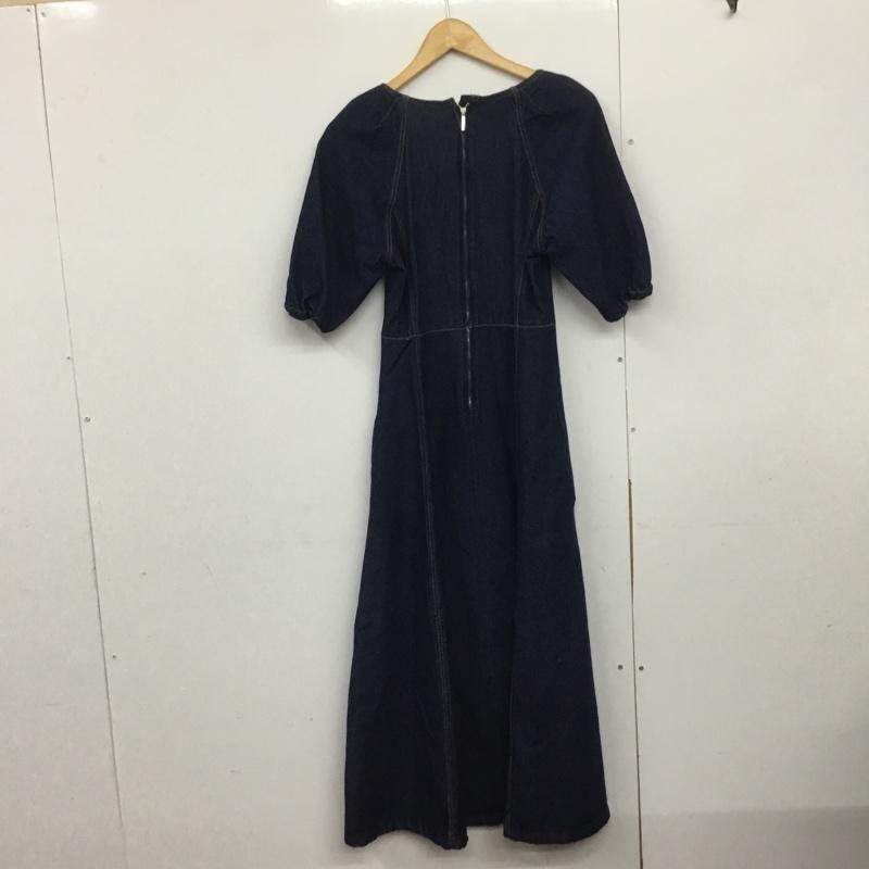 ザラ ZARA ワンピース ロングスカート デニムワンピース ロングワンピース 半袖ワンピース S 無地 インディゴ / インディゴ /  レディース USED 古着 中古 10143593