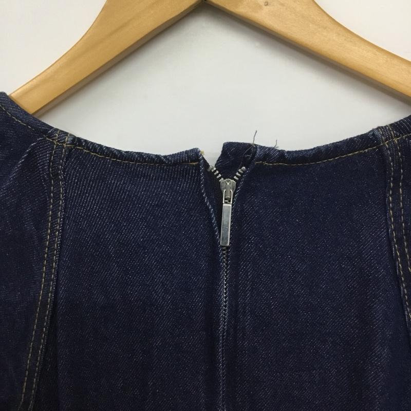 ザラ ZARA ワンピース ロングスカート デニムワンピース ロングワンピース 半袖ワンピース S 無地 インディゴ / インディゴ /  レディース USED 古着 中古 10143593