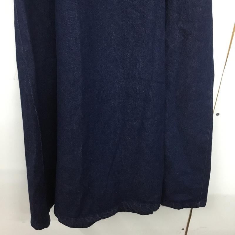 ザラ ZARA ワンピース ロングスカート デニムワンピース ロングワンピース 半袖ワンピース S 無地 インディゴ / インディゴ /  レディース USED 古着 中古 10143593