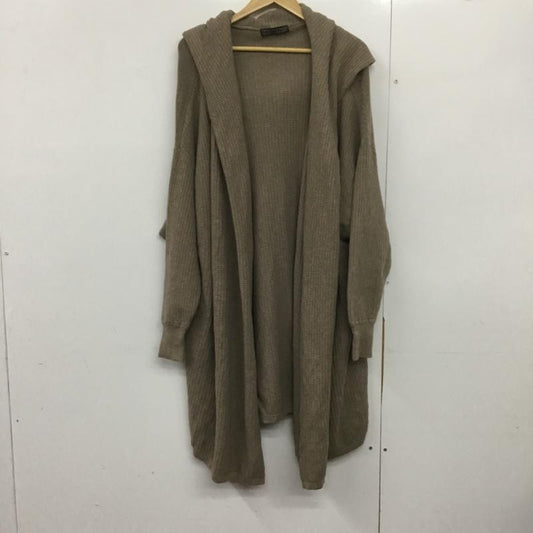イヴォン YVON カーディガン 長袖 長袖カーディガン 前開き ノーカラーカーディガン 無地 ベージュ / ベージュ /  レディース USED 古着 中古 10143598