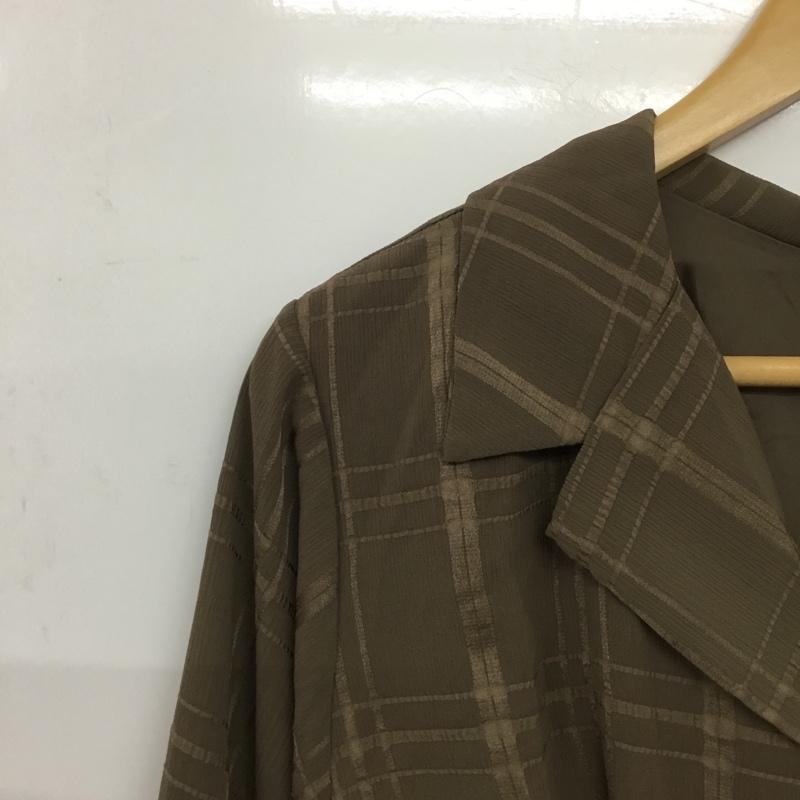 ムルーア MURUA ワンピース ロングスカート 長袖ロングワンピース フレアスカート フロントボタン シャツワンピース FREE 総柄 茶 / ブラウン /  レディース USED 古着 中古 10143609