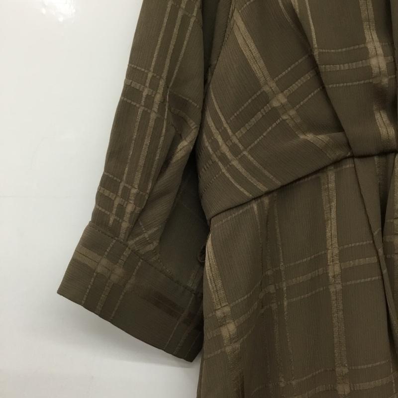ムルーア MURUA ワンピース ロングスカート 長袖ロングワンピース フレアスカート フロントボタン シャツワンピース FREE 総柄 茶 / ブラウン /  レディース USED 古着 中古 10143609