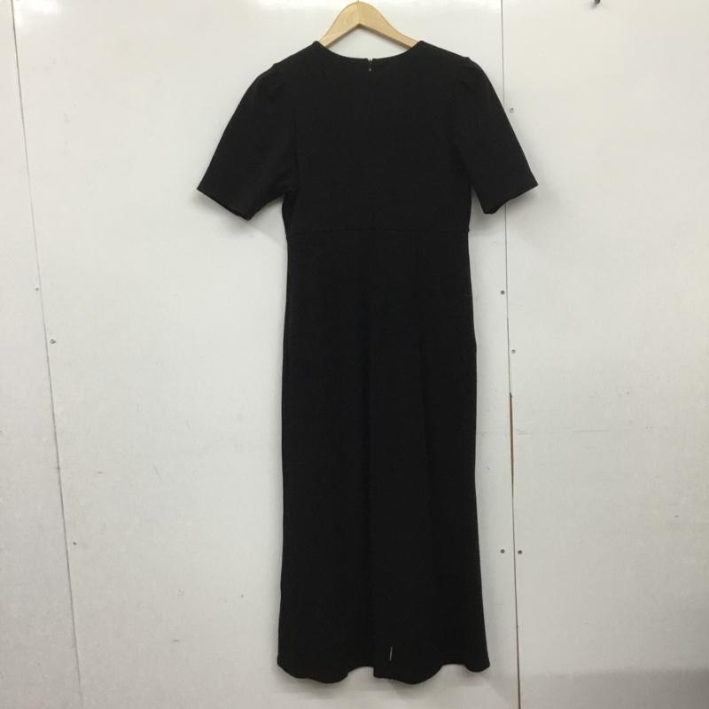 ティティベイト titivate ワンピース ロングスカート 半袖ロングワンピース ニットワンピース ストレッチ M 無地 黒 / ブラック /  レディース USED 古着 中古 10143610