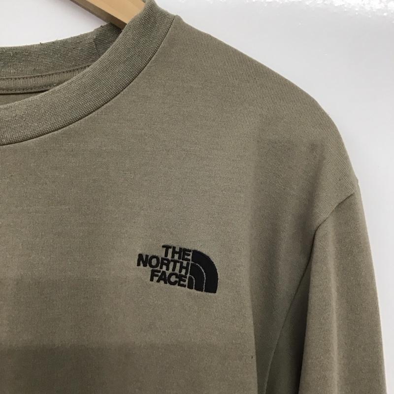 ザノースフェイス THE NORTH FACE カットソー 長袖 長袖カットソー プリントカットソー クルーネック ロゴ、文字 カーキ / カーキ /  メンズ USED 古着 中古 10143619