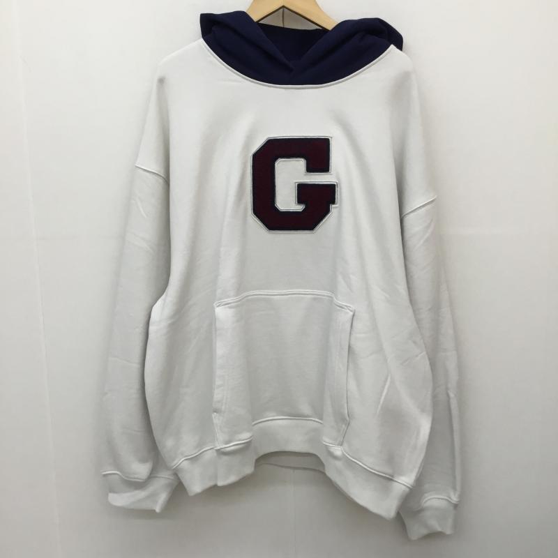 ギャップ GAP パーカー 長袖 XL ロゴ、文字 白 / ホワイト / X 紺 / ネイビー /  メンズ USED 古着 中古 10143637
