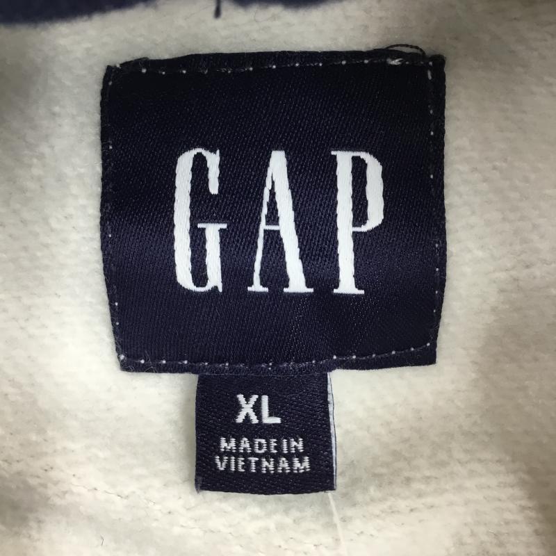 ギャップ GAP パーカー 長袖 XL ロゴ、文字 白 / ホワイト / X 紺 / ネイビー /  メンズ USED 古着 中古 10143637
