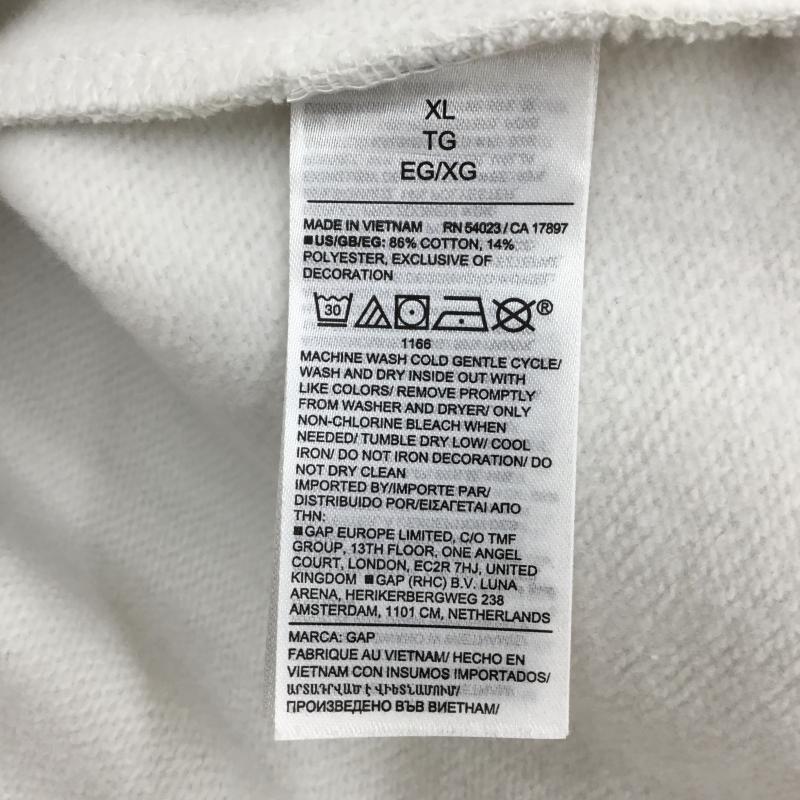 ギャップ GAP パーカー 長袖 XL ロゴ、文字 白 / ホワイト / X 紺 / ネイビー /  メンズ USED 古着 中古 10143637