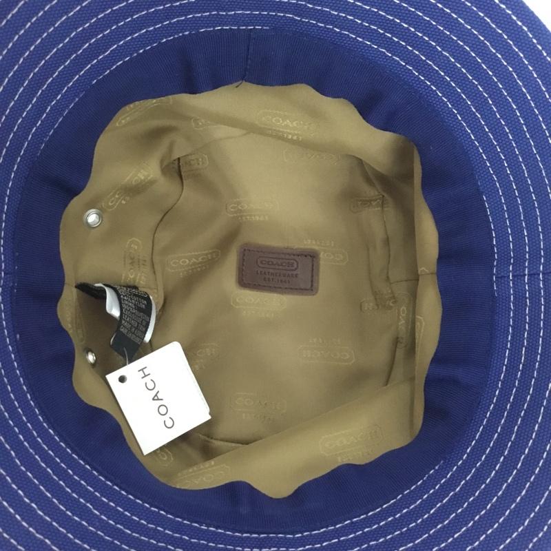 コーチ COACH 帽子 ハット バケットハット キャンバス 無地 青 / ブルー /  レディース USED 古着 中古 10143651